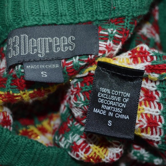 33 Degrees Unisex Sloth Fair Isle Christmas Sweater Sz S - Picture 8 of 9